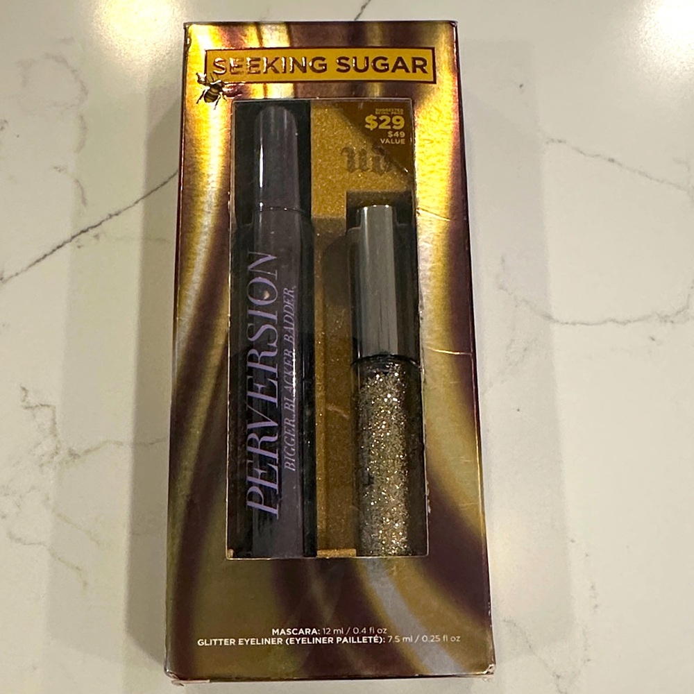 NWT Urban Decay Perversion Mascara and Glitter Eyeliner - Black and Gold